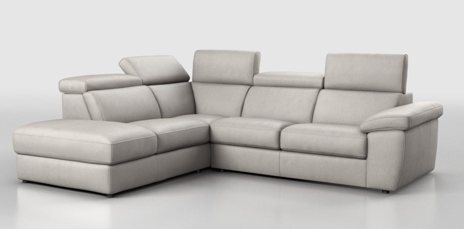 Biancane - corner sofa with sliding mechanism left peninsula with compartment